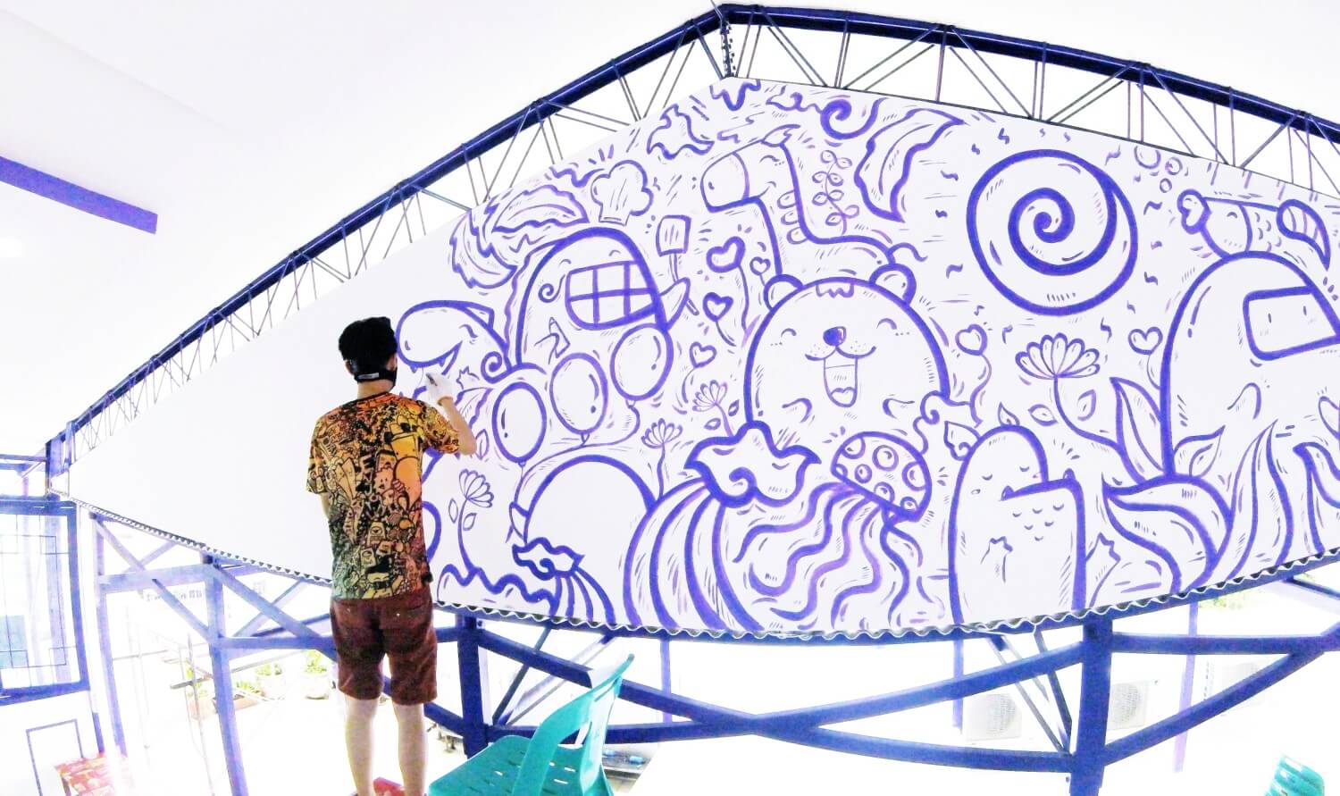 Proses pengerjaan karya yang dilakukan David